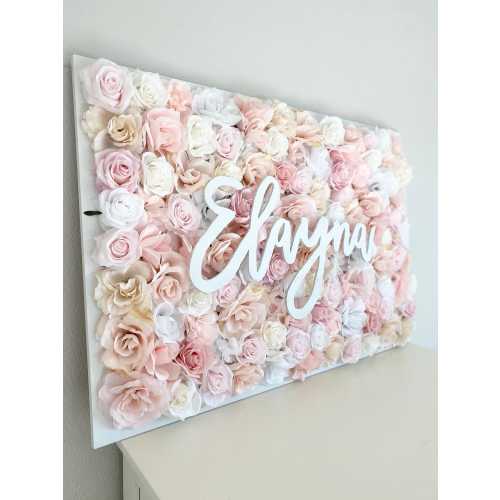 Flower Wall Name Sign Nursery Wall Decor Personalized Girl Bedroom Decor Girl Nursery Name Sign Flower Letter Sign Custom Name Sign Wood