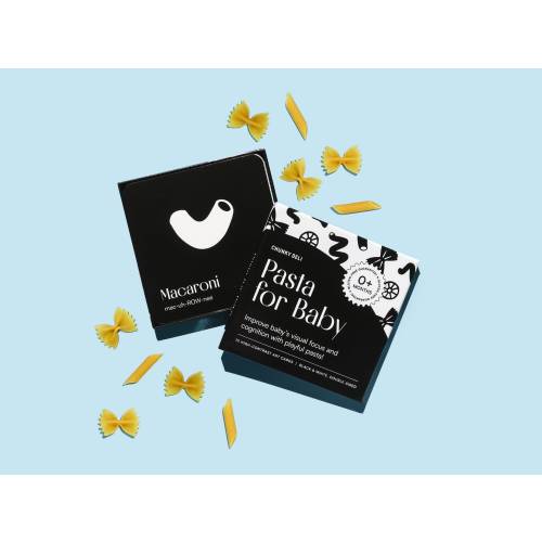 Pasta for Baby: High Contrast Visual Stimulation Black & White Flash Cards, Newborn Sensory Learning Activity, 0+ Months Baby Gift