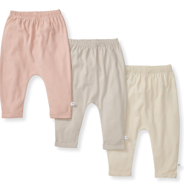 Burt's Bees Baby Unisex Knit Jogger Pants, 3-Pack Baby Sweatpants, 100% Organic Cotton Infant Bottoms