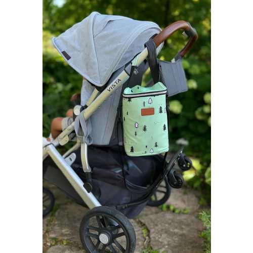 Insulated Baby Bottle Cooler Bag - Green Trees