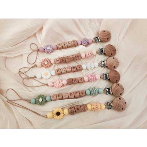 Personalized Pacifier Clip, Custom Dummy Clip, Pacifier Holder, Soother Clip, Binky Clip, Baby Shower Gift, Baby Gift, Newborn Gift