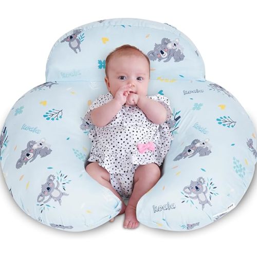 AMASKY Breast Feeding Pillows for Mom, Soft Cover with Breathable Filling, Machine Washable, Cotton, Light Blue, Pallet of Product