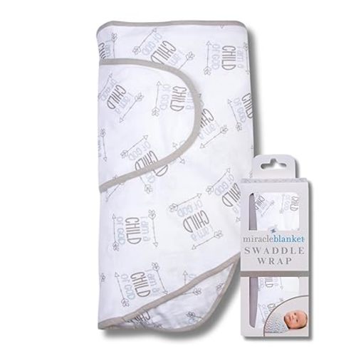 Miracle Blanket Swaddle Wrap – Help Your Newborn Sleep Longer – Soft & Secure Sleep Sack for Infants – Easy-to-Use Swaddling Blanket for a Calm Baby (Child of God)