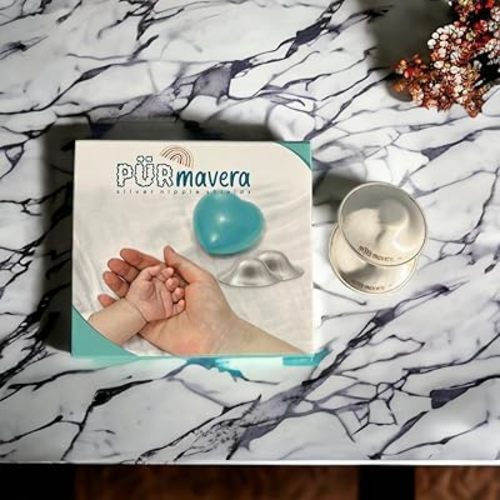 Silver Nursing Cups Nipple Cover Nipple Soother for Newborn Breastfeeding Moms, The Original 925 Silver Nursing Cups