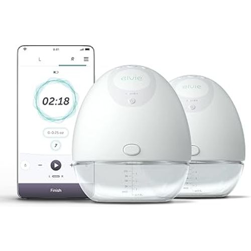 Elvie Breast Pump - Double, Wearable Breast Pump with App - The Smallest, Quietest Electric Breast Pump - Portable Breast Pumps Hands Free & Discreet - Automated with Four Personalized Settings