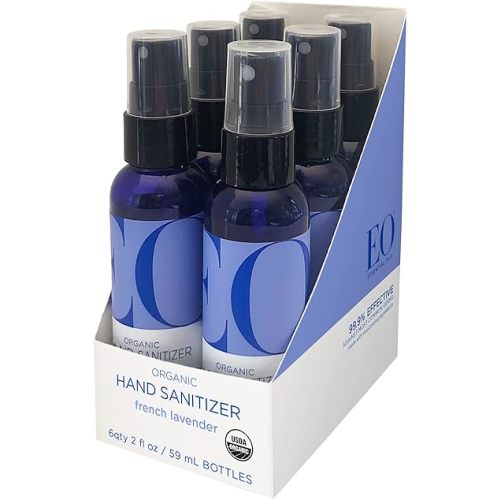 EO Organic Hand Sanitizer Spray: French Lavender, 2 Ounce, 6 Count