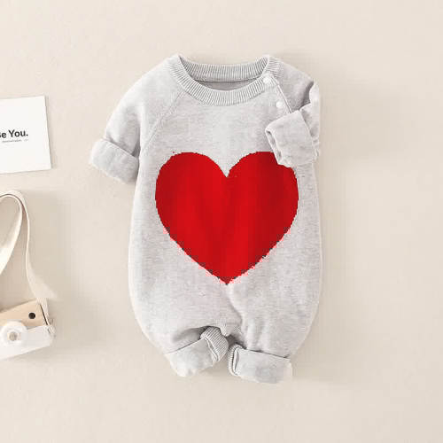 Baby Heart Knitted Romper