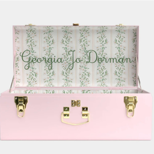 Petite Trunk - Pink - Darling Dogwood / Embroidery