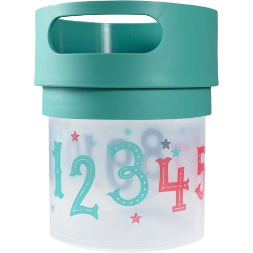 Spill Proof Snack Cup Teal, 12 Ounce jar, Made in The USA