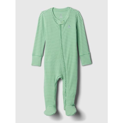 Baby First Favorites TinyRib Footed One-Piece in meadow green, size: 0-3 M