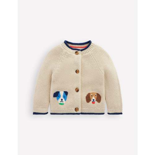 Novelty logo Cardigan-Oatmeal Marl Pets