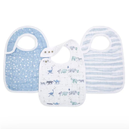 Aden + Anais Organic Muslin Snap Bibs (3 Pack) - Safari Dreams