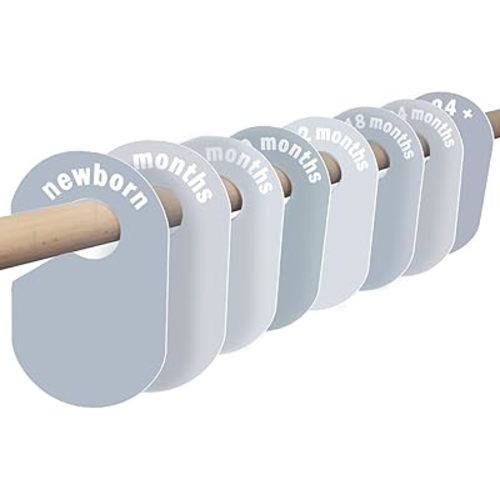 8 Pack Baby Closet Dividers – Pure Green Nursery Organizer for Baby Clothes 0-24 Months, Closet Size Markers, Baby Clothing Organizer for Nursery (Blue)