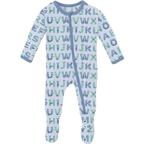 KicKee Print Footie with Zipper, Super Soft One-Piece Jammies, Seasonal Sleepwear for Babies and Kids, Spring 3 Collections