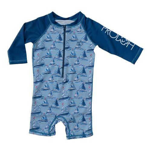 Lil Reef One Piece Rashguard in Sailboat Stripe