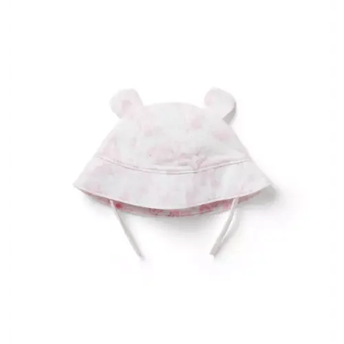 Baby Pink Blossom Safari Toile Baby Safari Toile Bear Ear Bucket Hat by Janie and Jack
