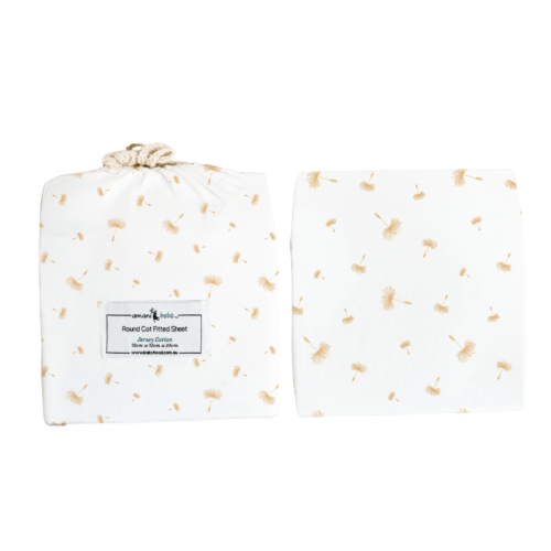 Amani Bebe Round Fitted Sheet – Dandelion – babyhood