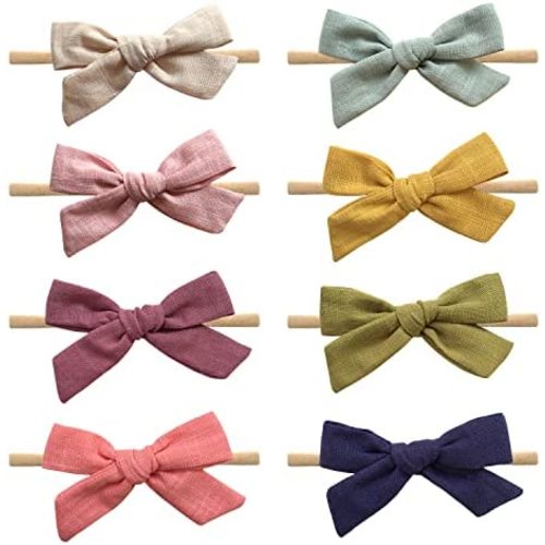 Super Soft Headbands and Bows for Baby Girl, Stretchy Nylon Hairbands For Newborn Infant Toddler by Cherssy