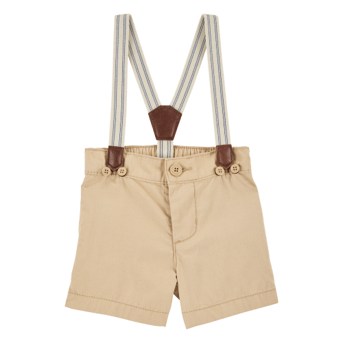 Baby Khaki Suspender Shorts - OshKosh, 6M