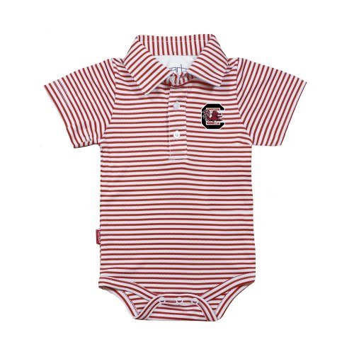 South Carolina Gamecocks Garb Infant Carson Polo Bodysuit - Garnet/White