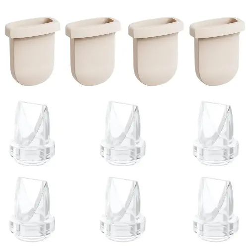 6pcs Duckbill Valves and 4pcs Silicone Diaphragms Compatible with eufy S1 Pro/S1/E10/E20 Breast Pump, Replace for Lansinoh Discreet Duo/NCVI/NICEGREEN/Nuliie/Zooawa S32 Breast Pump Parts