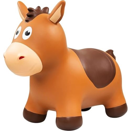 Bouncy Horse Hopper, Bouncy Animals Hopper for Toddlers, Inflatable Jumping Ride on Bouncer, Kids Hopping Toys for 18M 2 3 Years Old Boys Girls Gifts