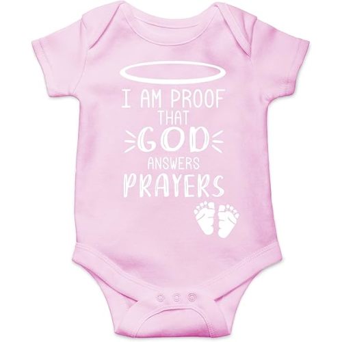 CBTwear I Am Proof That God Answers Prayers - Baby Clothes - Funny Newborn Bodysuit Outfits for Boys and Girls