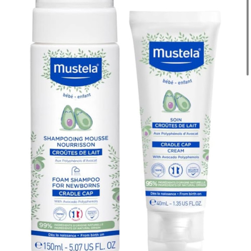 Mustela Baby Cradle Cap Bundle - Natural Baby Shampoo & Cradle Cap Cream - with Natural Avocado - 2 Piece Set