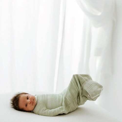Bamboo Blend Mint Swaddle Sleep Sack - Large (12-18 pounds)