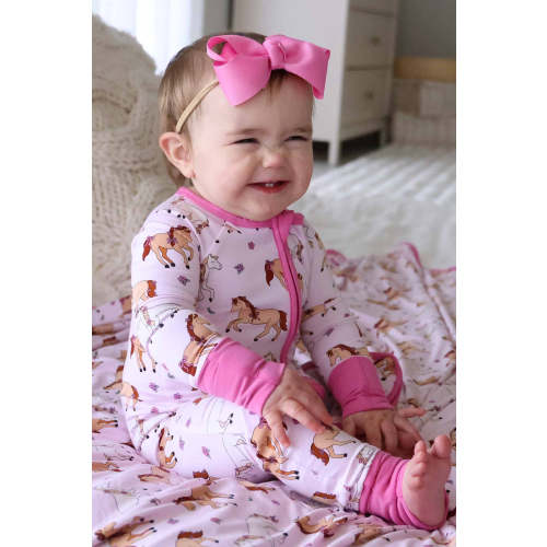 Convertible Zip Romper in Pony Club Pink | Caden Lane