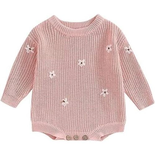 FYBITBO Baby Girl Boy Sweater Knit Oversized Pullover Sweatshirt Romper Onesie Warm Fall Winter Clothes Outfit Newborn
