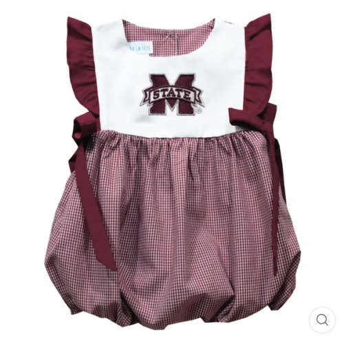 Mississippi State Embroidered Maroon Gingham Bubble – VACE