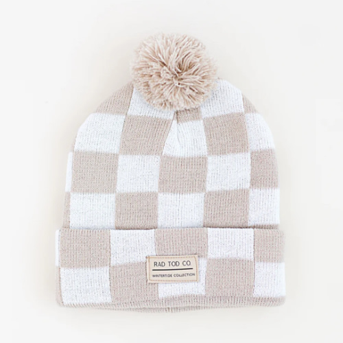 TAN CHECKERED BEANIE – Rad Tod