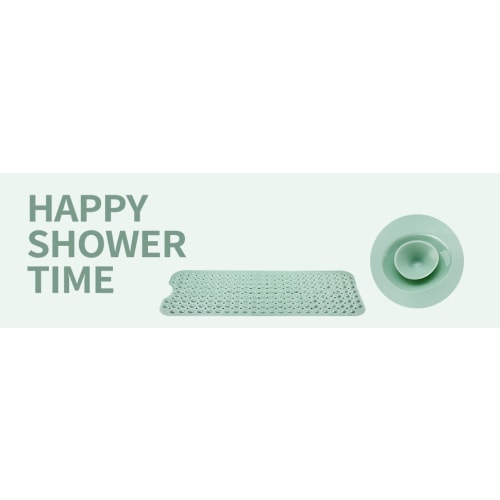 YINENN Bath Tub Shower Mat 40 x 16 Inch Non-Slip and Extra Large, Bathtub Mat with Suction Cups, Machine Washable Bathroom Mats with Drain Holes, Light Green