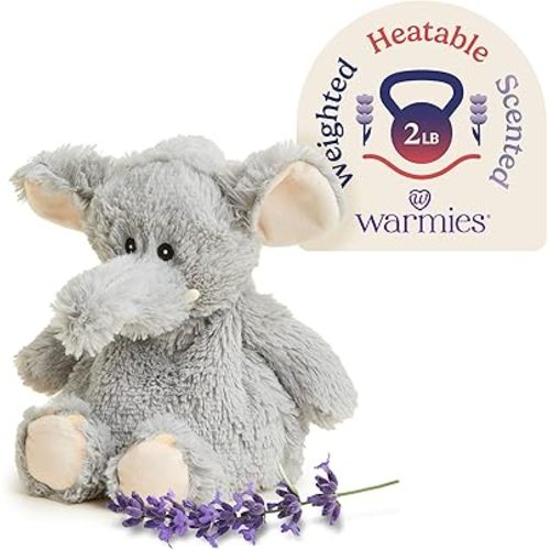warmies Microwavable & Weighted Stuffed Animals, Gray Elephant