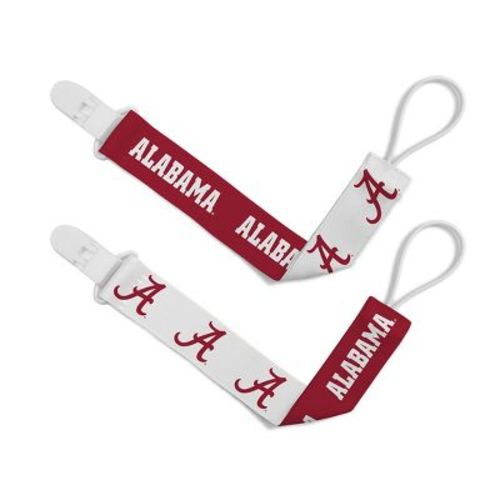 Babyfanatic Officially Licensed Unisex Pacifier Clip 2-pack - Ncaa Alabama Crimson Tide - Officially Licensed Baby Apparel