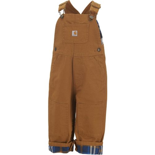 Carhartt Baby Boys' Canvas Overall Flannel Lined - 6 Months - Carhartt Brown