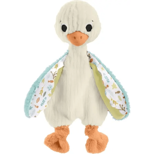 Fisher Price Baby Sensory Toy Snuggle Up Goose Plush with Jingle Sounds for Developmental Play Newborns Ages 3+ Months