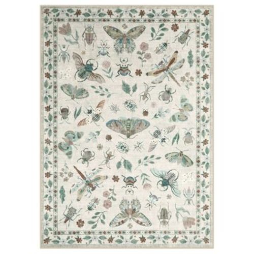Lahome Machine Washable Animal Life Insects Area Rug - Nature-inspired Carpet For Living Room, Bedroom, Or Entryway-khaki-2'6"x8'