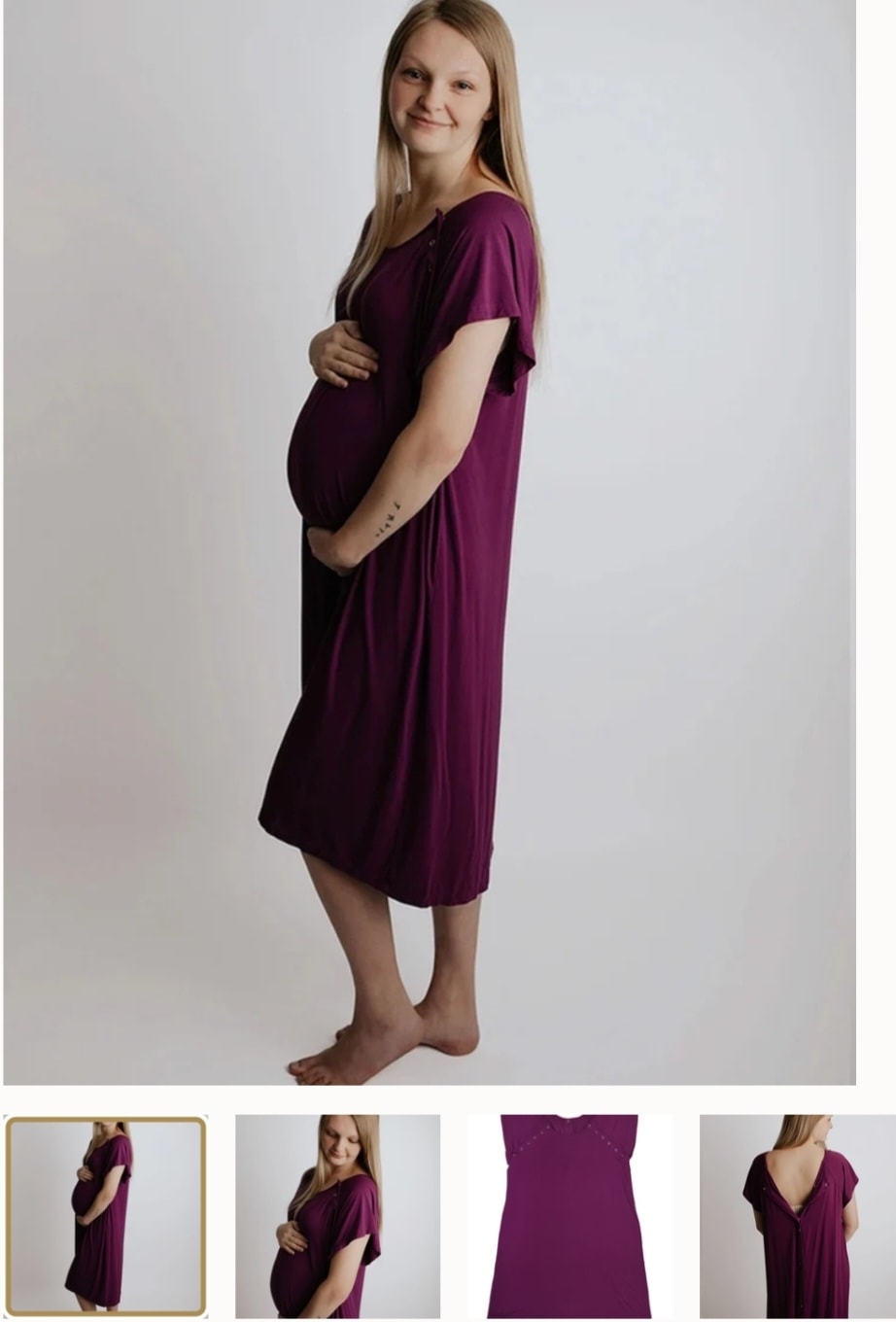 Plum Labor & Delivery Gown | Epidural & Nursing Friendly