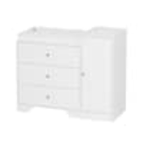 FUFU&GAGA White 3-Drawer 47.2 in. Width Wood Changing Table, Nursery Dresser Storage Organizer, Diaper Changing Table with 2-Shelf Y-THD-150234-01