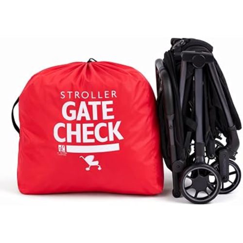 J.L. Childress Gate Check Travel Bag for Compact-Fold Strollers - For Airplane Gate Check, Fits Most Single, Compact Fold Travel Strollers, Airport Accessories, Flying Essentials - Red