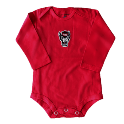NC State Wolfpack Infant Red Wolfhead Long Sleeve Onesie – Red and White Shop