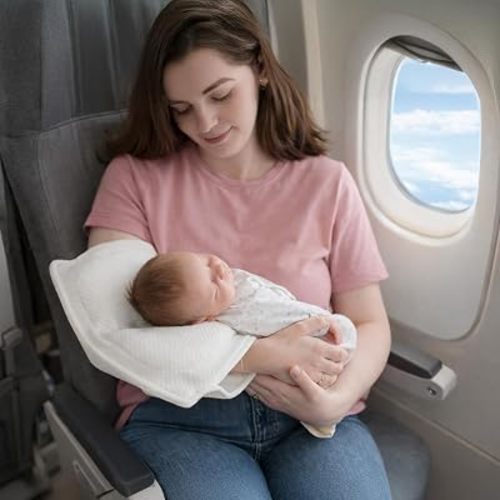 Baby Feeding Arm Pillow – Memory Foam Nursing Pillow for Breastfeeding & Bottle Feeding, Portable Travel Nursing Pillow, Ergonomic Arm Support, Baby Head & Neck Support for Newborn, Washable