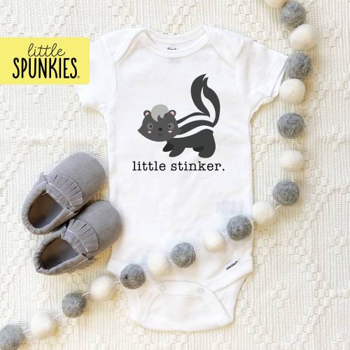 Cute Baby Skunk Bodysuit, Little Stinker Skunk Onesies® Brand, Forest Animal Onesies® Brand