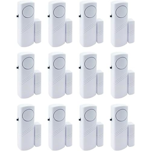 Door Window Alarm, 90DB Door Alarms for Kids Safety, Door Window Burglar Alarm-Window Pool Alarms for Home (12 Pack)