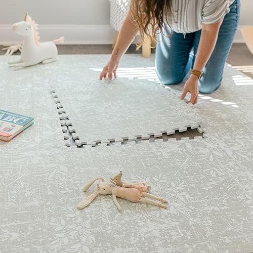 Baby Play Mats for Floor - Eden (6x6ft) - Premium EVA Foam Play Mat for Babies & Toddlers - Perfect for Tummy Time, Crawling, Playroom - Stylish & Comfortable Kids Play Mat