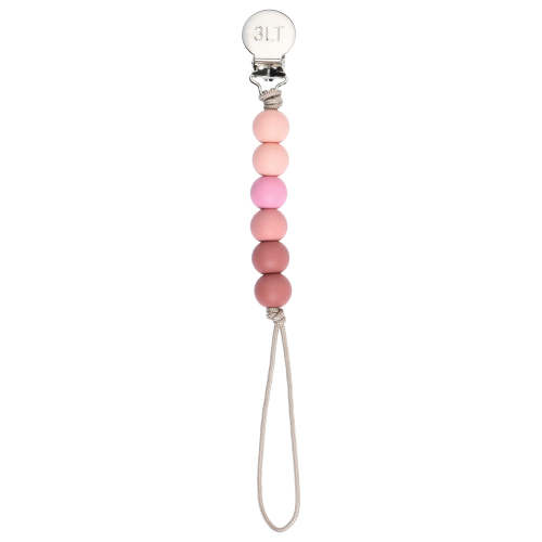 Blush Pink Ombre Silicone Beaded Pacifier Clip – Three Little Tots