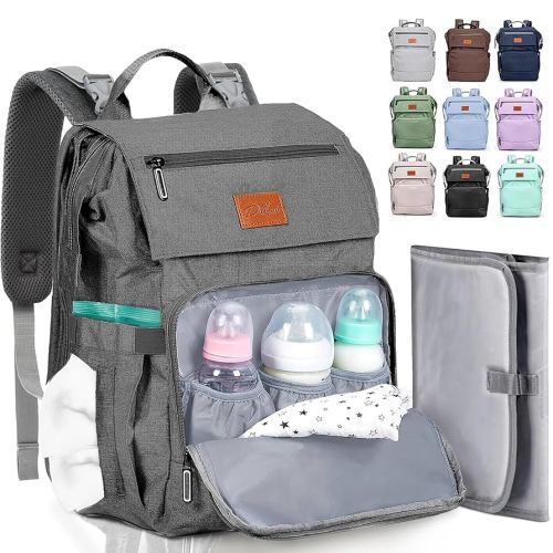 PILLANI Baby Diaper Bag Backpack - Large Bag for Boys & Girls - Diaper Backpack - Travel Diaper Bags w/Changing Pad, Baby Registry Search & Shower Gifts - Essentials Must Haves Newborn Stuff for Mom