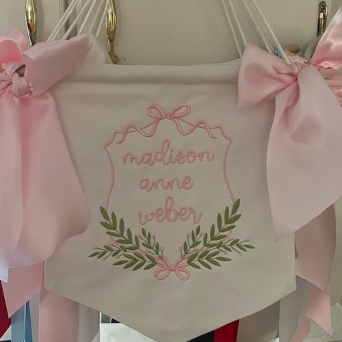 Bow and Branch Baby Banner - Etsy